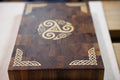 Planche a decouper bois "debout/ de bout" avec inlays/incrustations