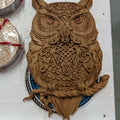 Hibou bas-relief gravure en bois