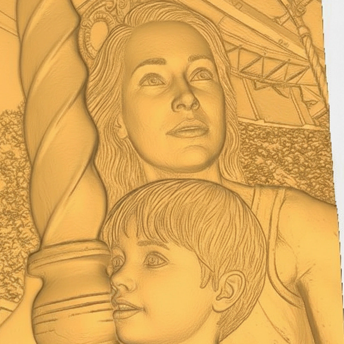 Portrait 3D sur Bois – Gravure CNC Personnalisée