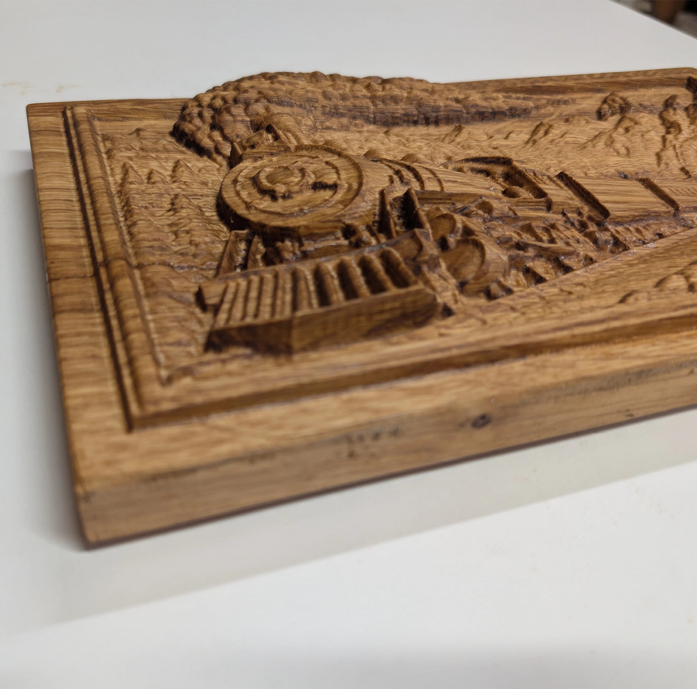 Gravure CNC en Bois Train à Vapeur